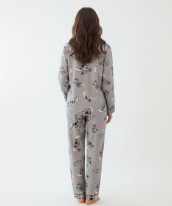 Pyjama Stitch Disney gris pour femme de dos