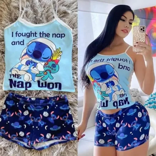 Pyjama Stitch Femme Short