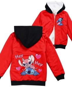 Veste Stitch et angel noir et rouge pour Enfant