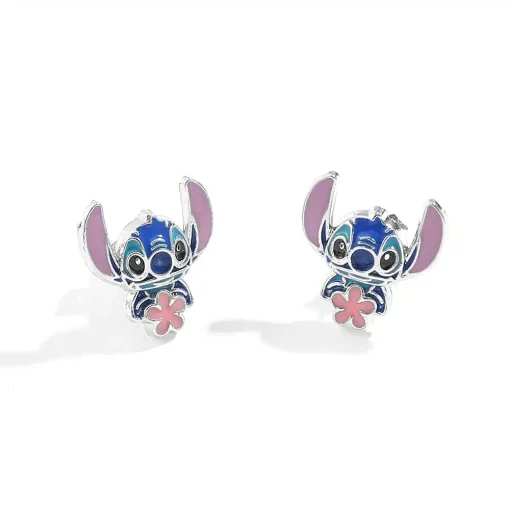 Boucles d'Oreille Stitch Bleu