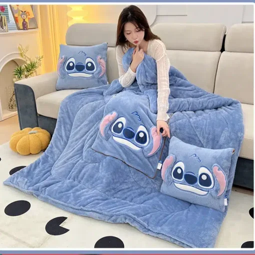 Stitch Set Coussin et Plaid