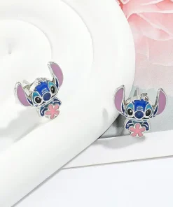 Boucle d'Oreille Stitch Bleu