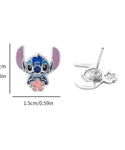 Boucle d'Oreille Stitch Bleu