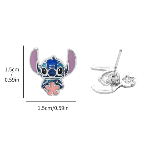 Boucle d'Oreille Stitch Bleu