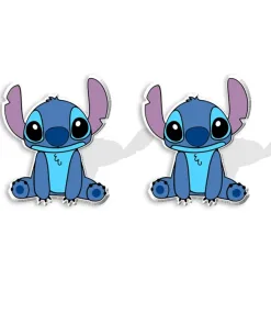 Boucles d'Oreilles Stitch Bleu