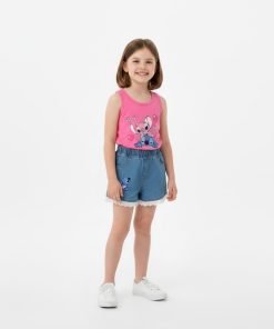 Ensemble short et débardeur rose Stitch Fille