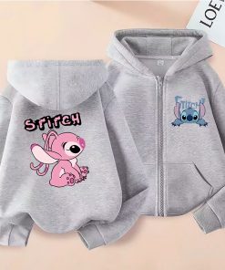 Gilet Stitch Fille angel gris
