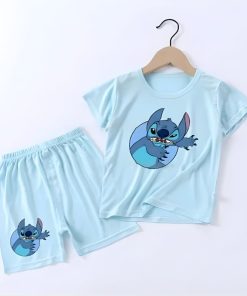 Pyjama Stitch Enfant Été bleu