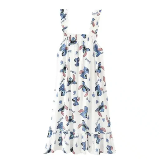 Robe de Nuit Stitch blanche pour femme