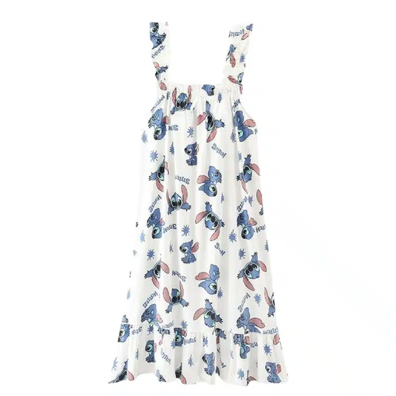 Robe de Nuit Stitch 5 Robe de Nuit Stitch blanche pour femme