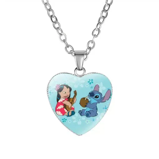 Collier Coeur Lilo et Stitch