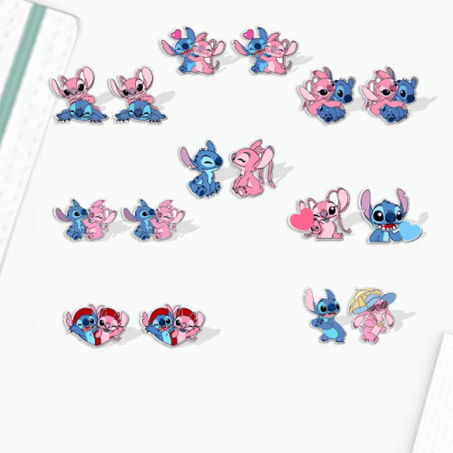 Boucles d'Oreilles Stitch et Angel