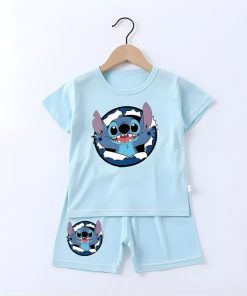 ensemble Pyjama Stitch Enfant Été bleu
