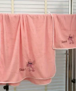 Serviette rose Angel stitch
