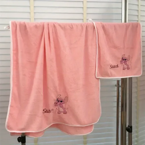 Serviette rose Angel stitch
