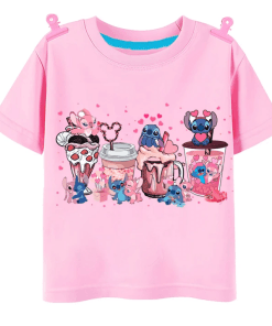 T-Shirt Fille Stitch et Angel