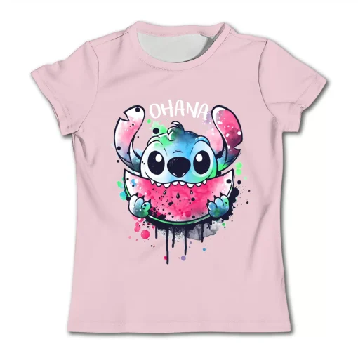 T Shirt Fille Stitch Ohana