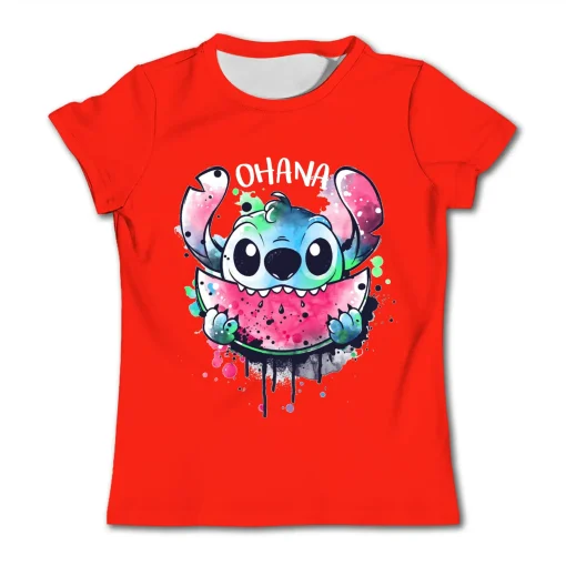 T Shirt Fille Stitch Ohana