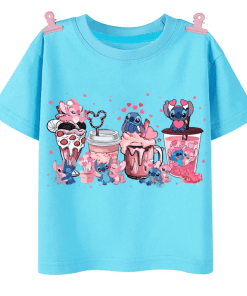 T-Shirt Fille Stitch et Angel