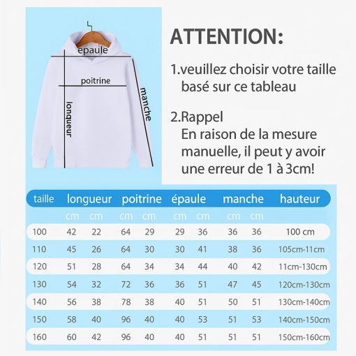 guide taille Pull Stitch Fille
