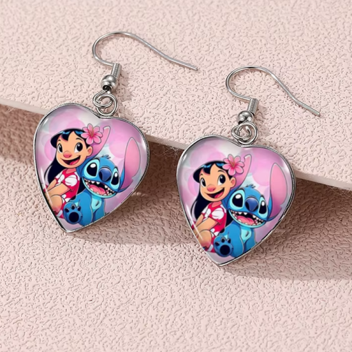 Boucles d'oreilles en forme de coeur lilo et stitch