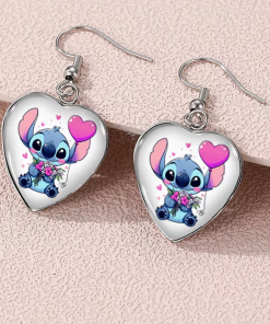 boucles d'oreilles coeur blanc stitch