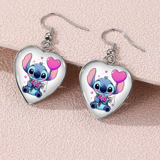 boucles d'oreilles coeur blanc stitch