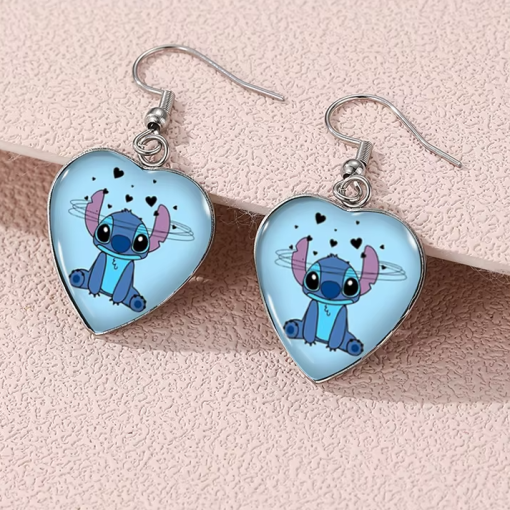 boucles d'oreilles stitch disney coeur bleu