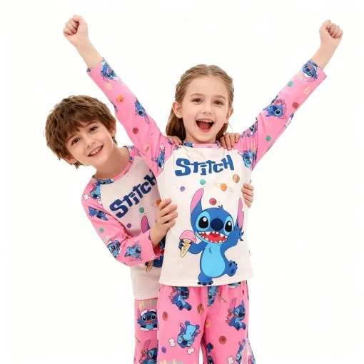 Pyjama Stitch enfant rose
