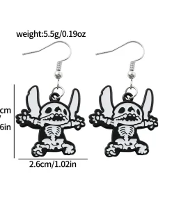 Accessoires Stitch fantaisie boucles d’oreilles squelette