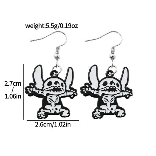 Accessoires Stitch fantaisie boucles d’oreilles squelette