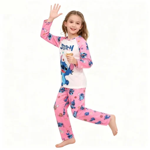 Pyjama Stitch Fille rose 10 ans