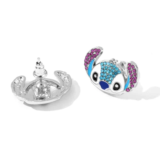 vue arrière boucles d'oreilles stitch fille