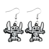 Boucles d’oreilles Stitch Halloween squelette noir et blanc