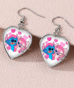 Boucles d'oreilles coeur Stitch et Angel