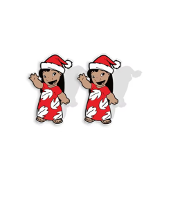 Boucles d’oreilles Lilo Noël en robe rouge et bonnet de Santa