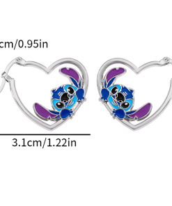 Boucle d'Oreille Stitch Coeur taille