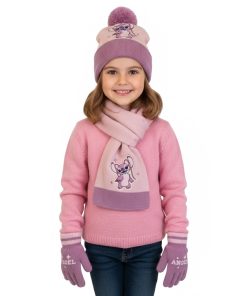 Bonnet Echarpe Stitch 9 Bonnet Echarpe Stitch Rose porté par une fille