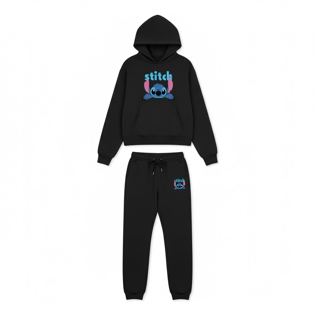 Jogging Stitch Adulte 3 Ensemble Jogging Stitch Adulte noir