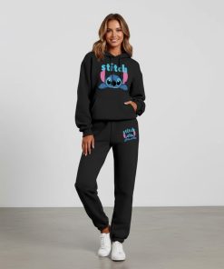Jogging Stitch Adulte 7 Ensemble Jogging noir Stitch Adulte