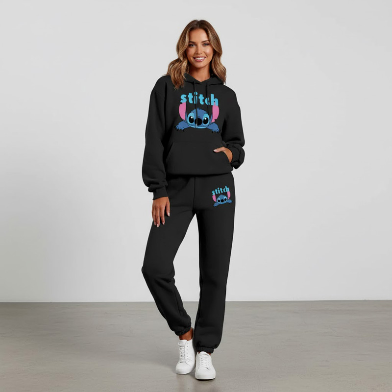 Jogging Stitch Adulte 5 Ensemble Jogging noir Stitch Adulte