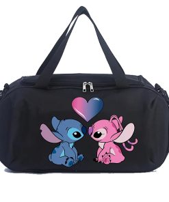 Petit Sac de Voyage noir Stitch et Angel Love