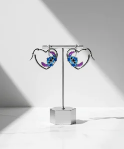 Boucle d'Oreille Stitch Coeur clip enfant