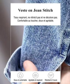Veste en Jean Stitch Fille​ détails matières